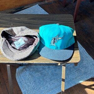 Teal and Black Men's Cap